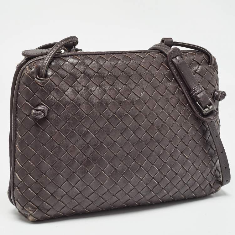 Pre Owned Bottega Veneta Muave Intrecciato Leather Nodini Crossbody Bag