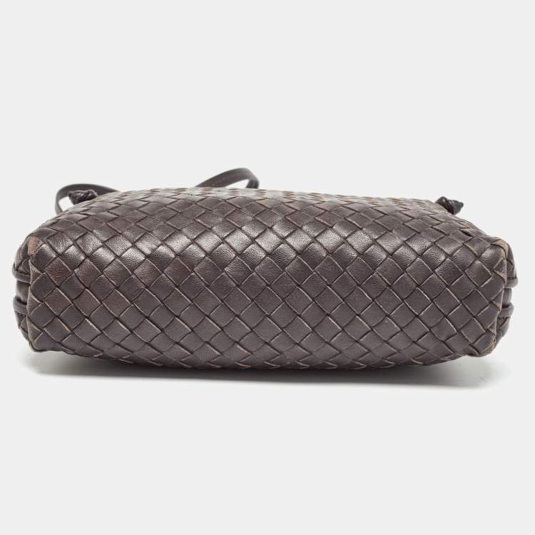 Pre Owned Bottega Veneta Muave Intrecciato Leather Nodini Crossbody Bag