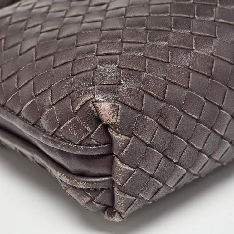 Pre Owned Bottega Veneta Muave Intrecciato Leather Nodini Crossbody Bag