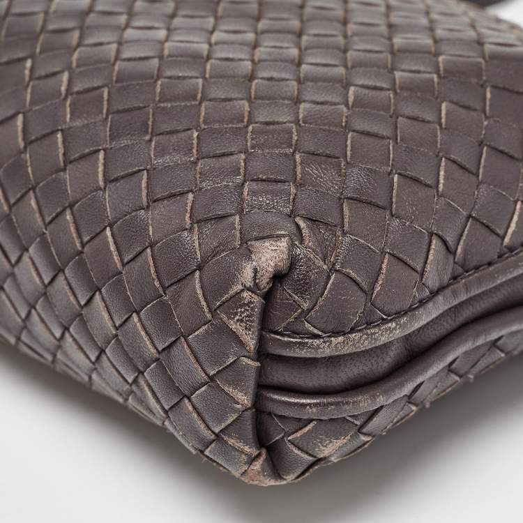 Pre Owned Bottega Veneta Muave Intrecciato Leather Nodini Crossbody Bag