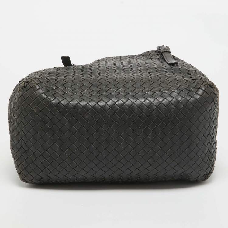 Pre Owned Bottega Veneta Black Intrecciato Leather Cesta Tote
