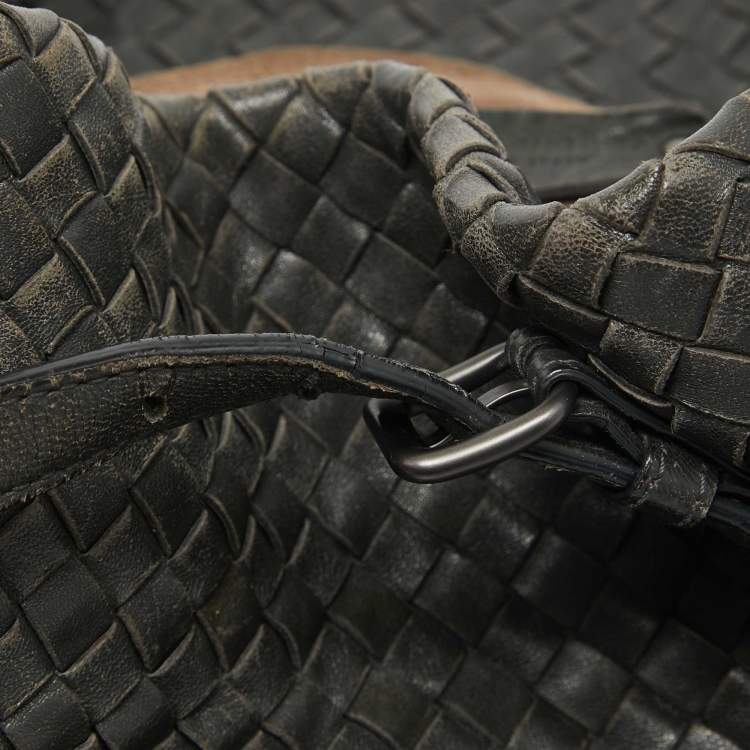 Pre Owned Bottega Veneta Black Intrecciato Leather Cesta Tote
