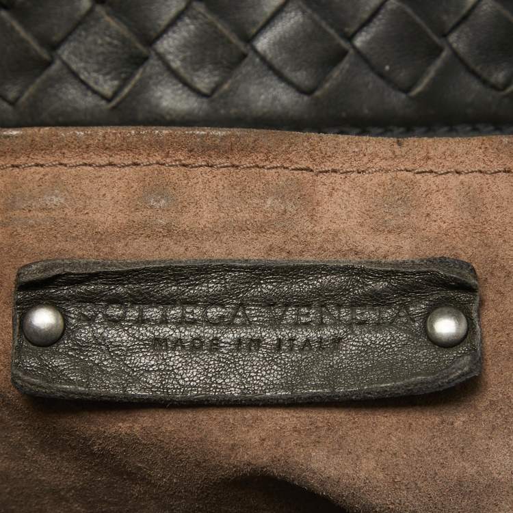 Pre Owned Bottega Veneta Black Intrecciato Leather Cesta Tote