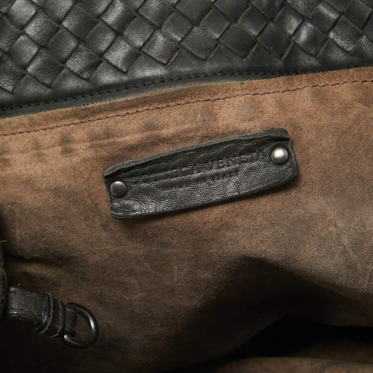 Pre Owned Bottega Veneta Black Intrecciato Leather Cesta Tote