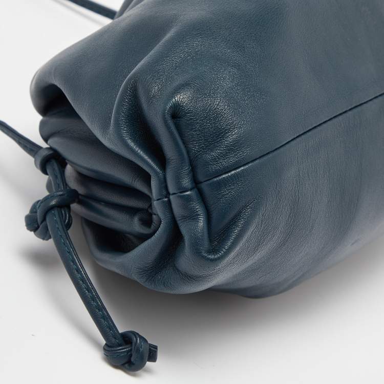 Pre Owned Bottega Veneta Blue Leather Mini The Pouch Bag