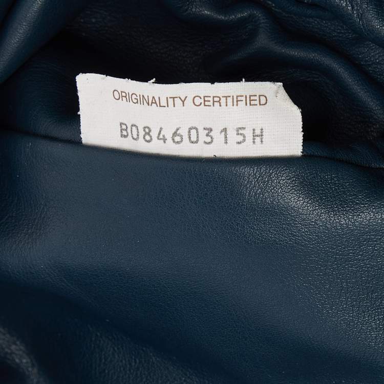 Pre Owned Bottega Veneta Blue Leather Mini The Pouch Bag