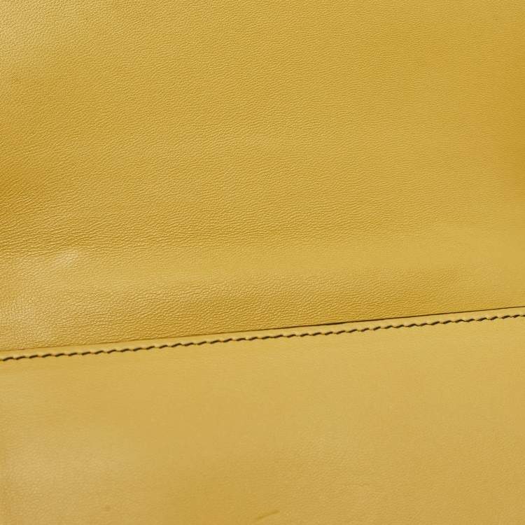 Pre Owned Bottega Veneta Light Yellow Intrecciato Leather Mini Runway Shoulder Bag