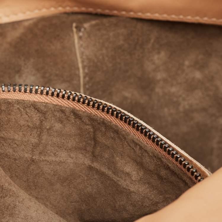 Pre Owned Bottega Veneta Beige/Burgundy Quilted Leather Shopper Tote