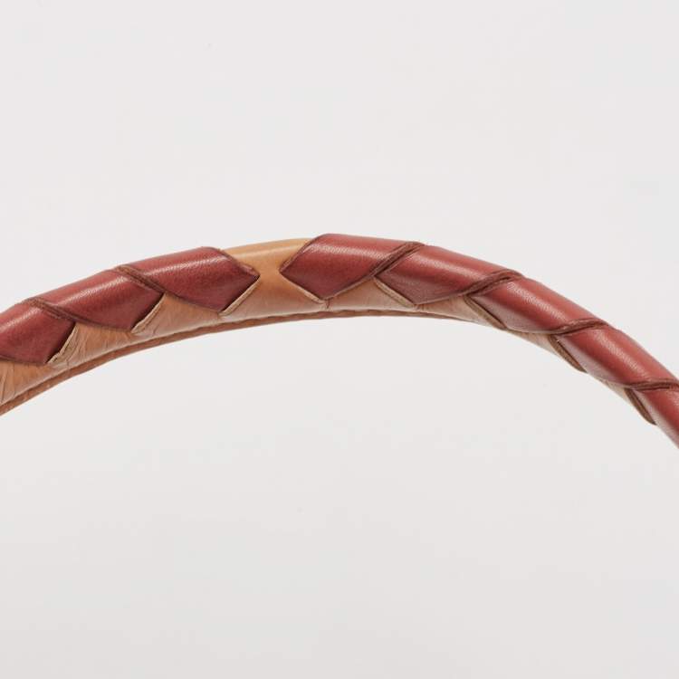 Pre Owned Bottega Veneta Beige/Burgundy Quilted Leather Shopper Tote