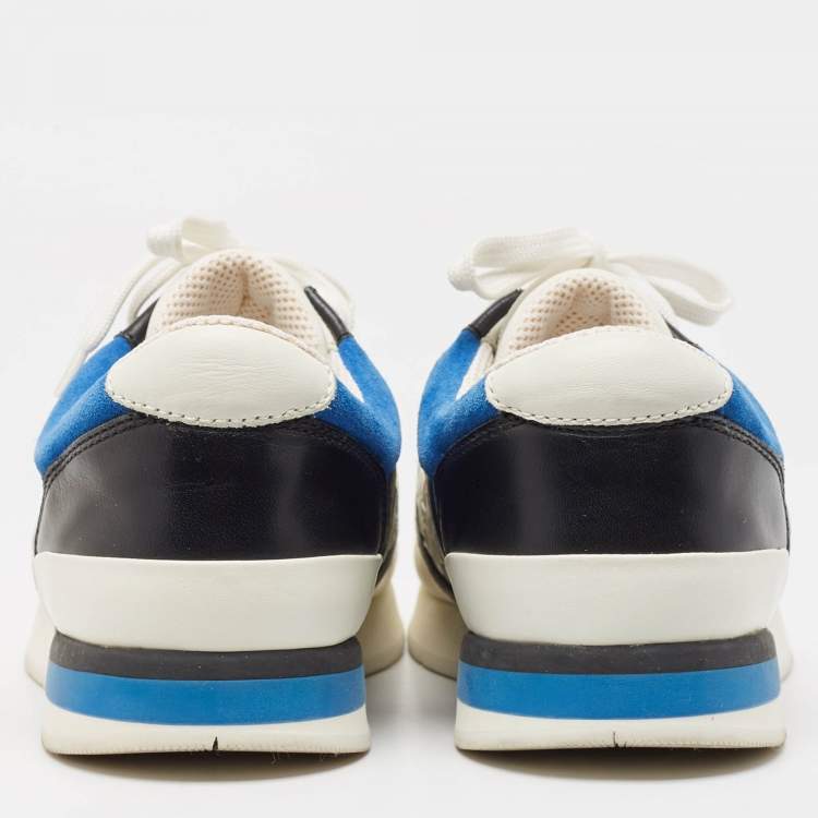Pre Owned Bottega Veneta Multicolor Woven Leather and Suede Sneakers Size 38