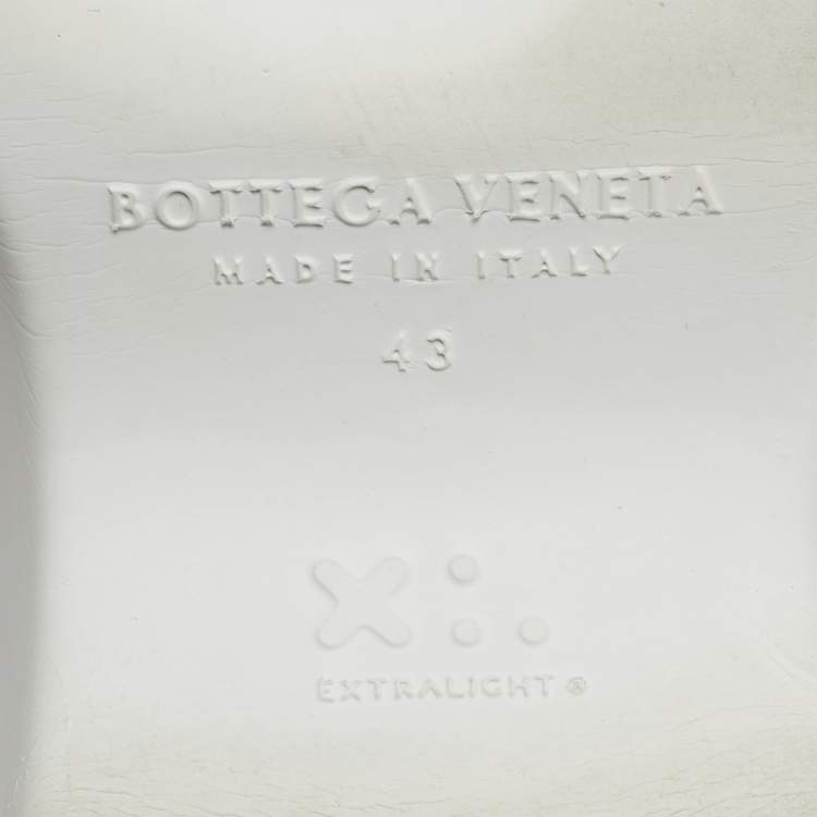 Pre Owned Bottega Veneta White Rubber Mule Sandals Size 43 