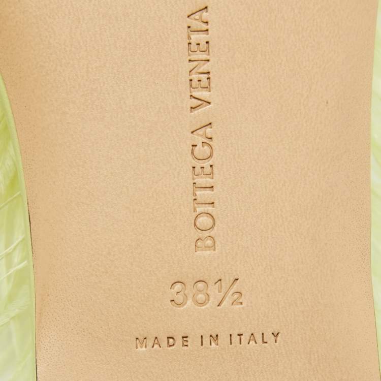 Pre Owned Bottega Veneta Green Leather Wonderland Ankle Strap Sandals Size 38.5
