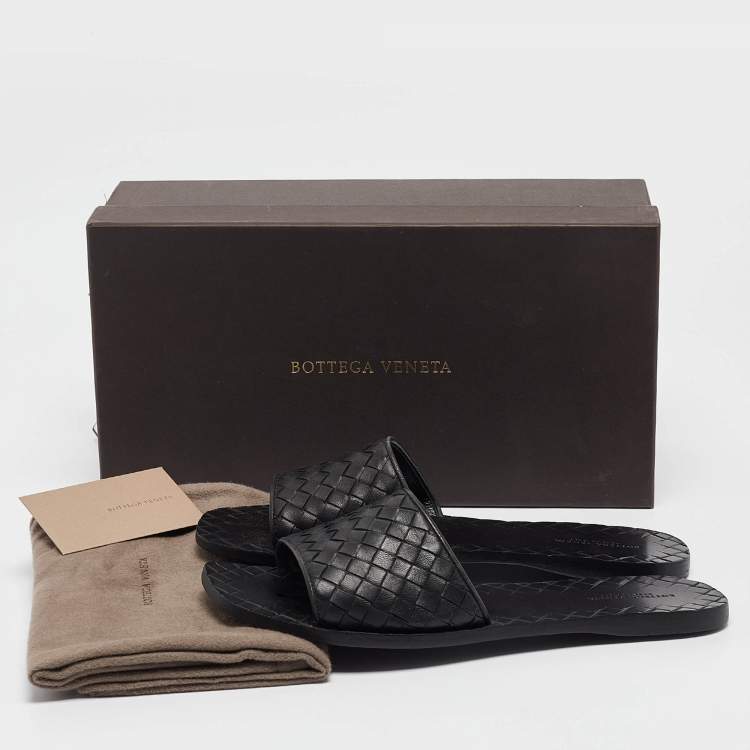 Pre Owned Bottega Veneta Black Leather Flats 39
