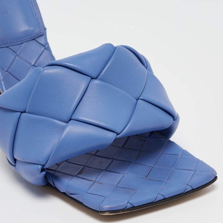 Pre Owned Bottega Veneta Purple Quilted Leather Lido Slide Sandals Size 40  