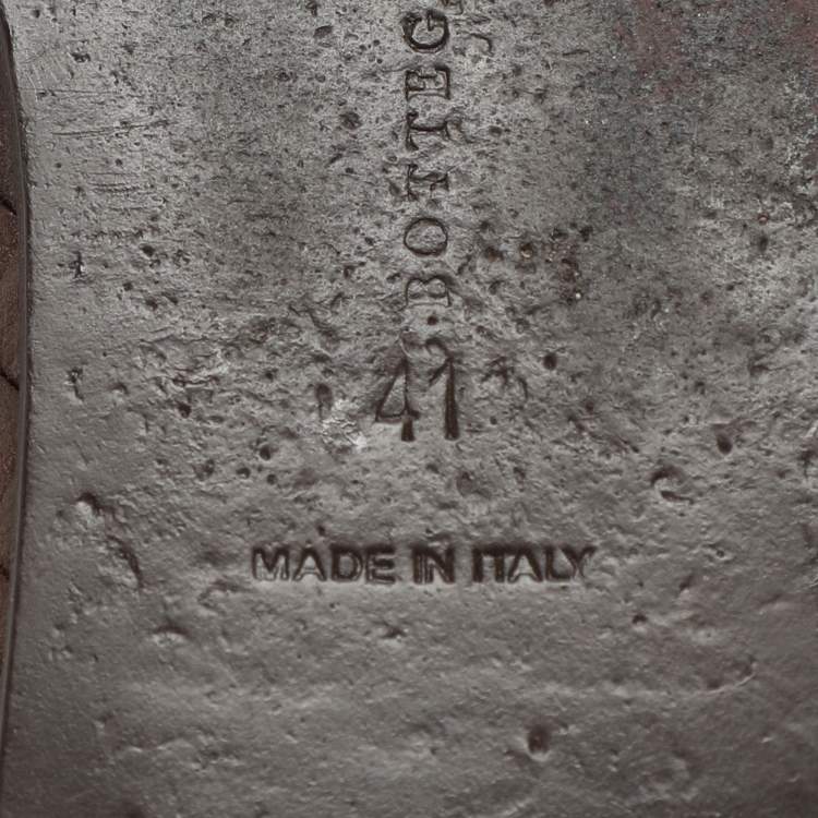 Pre Owned Bottega Veneta Brown Intrecciato Leather Ballet Flats Size 41