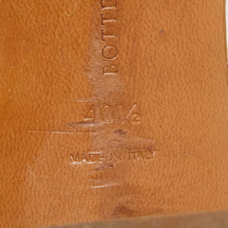 Pre Owned Bottega Veneta Metallic Intrecciato Leather Ravello Slide Sandals Size 40.5