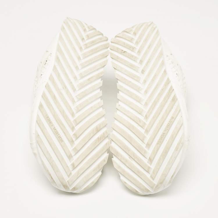 Pre Owned Bottega Veneta White Leather and Lace Up Sneakers Size 39