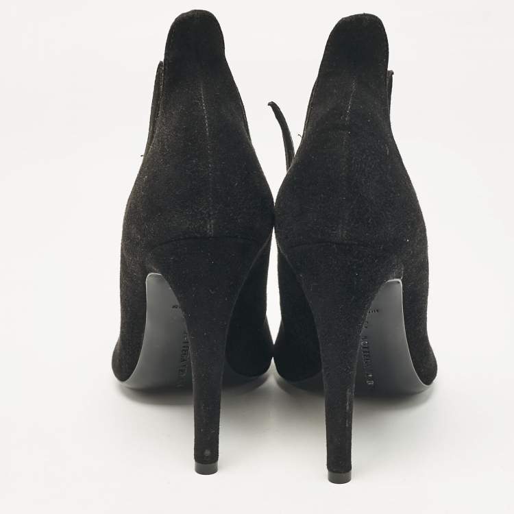 Pre Owned Bottega Veneta Black Suede Pumps Size 38