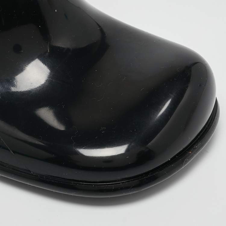 Pre Owned Bottega Veneta Black Rubber Ankle Boots Size 39