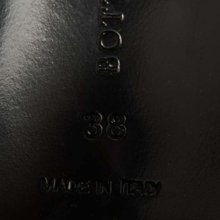 Pre Owned Bottega Veneta Metallic Leather and Fabric Knee High Boots Size 38