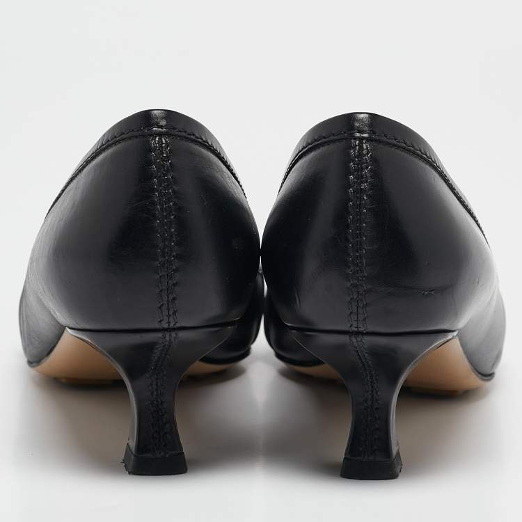 Pre Owned Bottega Veneta Black Calf Hair and Leather BV Madame Pumps Size 38.5