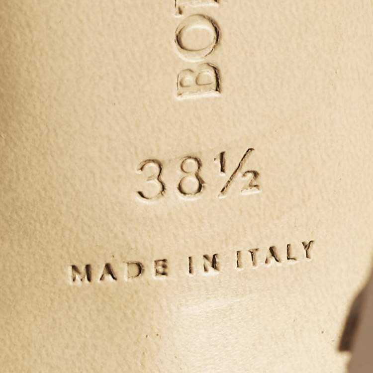 Pre Owned Bottega Veneta Beige Intrecciato Leather Lido Slide Sandals Size 38.5