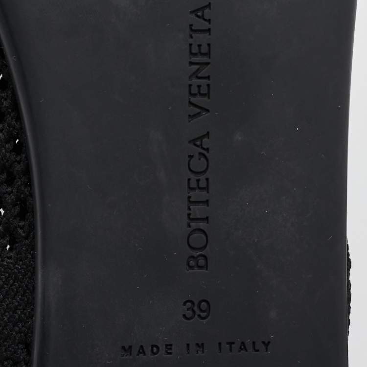 Pre Owned Bottega Veneta Black Stretch Knit Atomic Ballet Flats Size 39