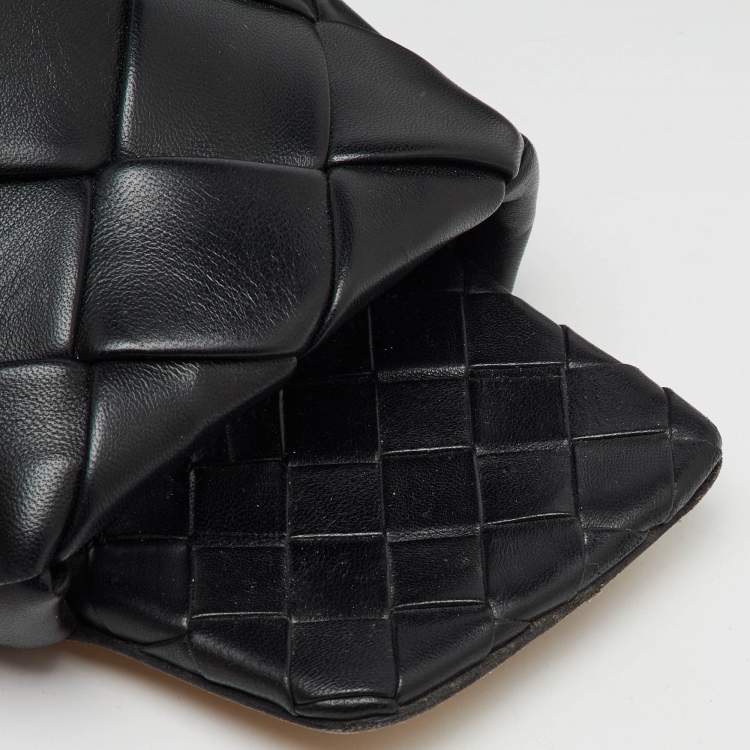 Pre Owned Bottega Veneta Black Intrecciato Leather Lido Flat Sandals Size 37