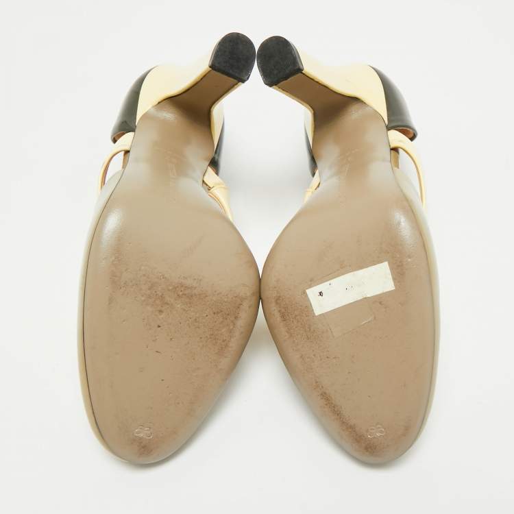 Pre Owned Bottega Veneta Green/Black Patent Leather Mary Jane Pumps Size 37 
