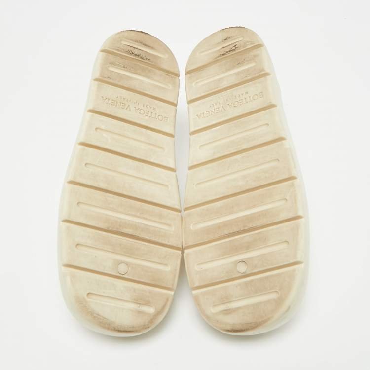 Pre Owned Bottega Veneta Cream Rubber Puddle Slingbacks Sandals Size 38