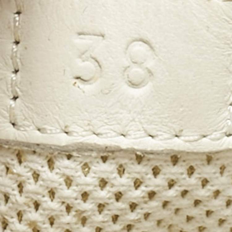 Pre Owned Bottega Veneta White Intrecciato Leather Low Top Sneakers Size 38