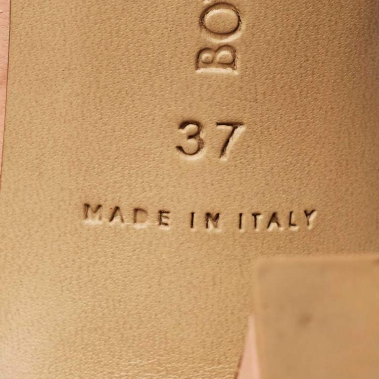Pre Owned Bottega Veneta Orange Leather Lido Slide Sandals Size 37