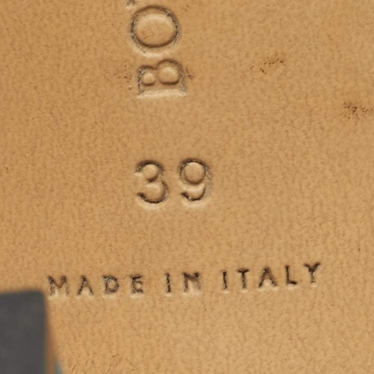 Pre Owned Bottega Veneta Blue Leather Stretch Ankle Strap Sandals Size 39