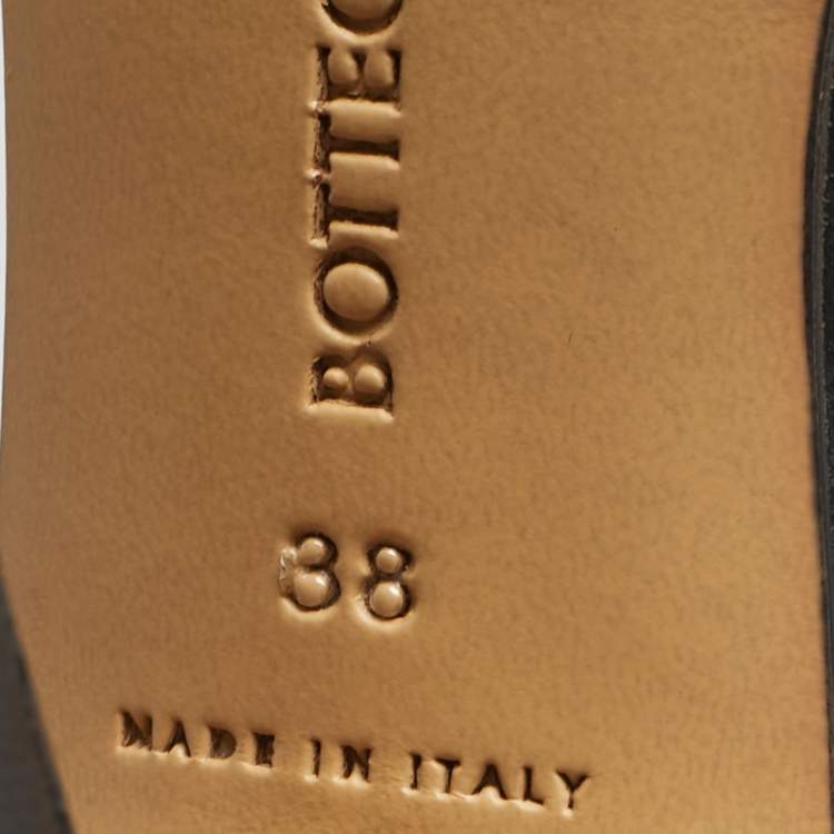 Pre Owned Bottega Veneta Black Leather and Stretch Mesh Wrap Around Pumps Size 38