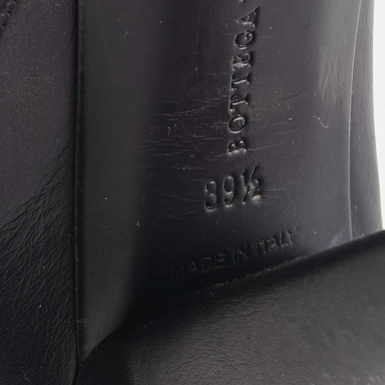 Pre Owned Bottega Veneta Purple Leather Ankle Length Boots Size 39.5