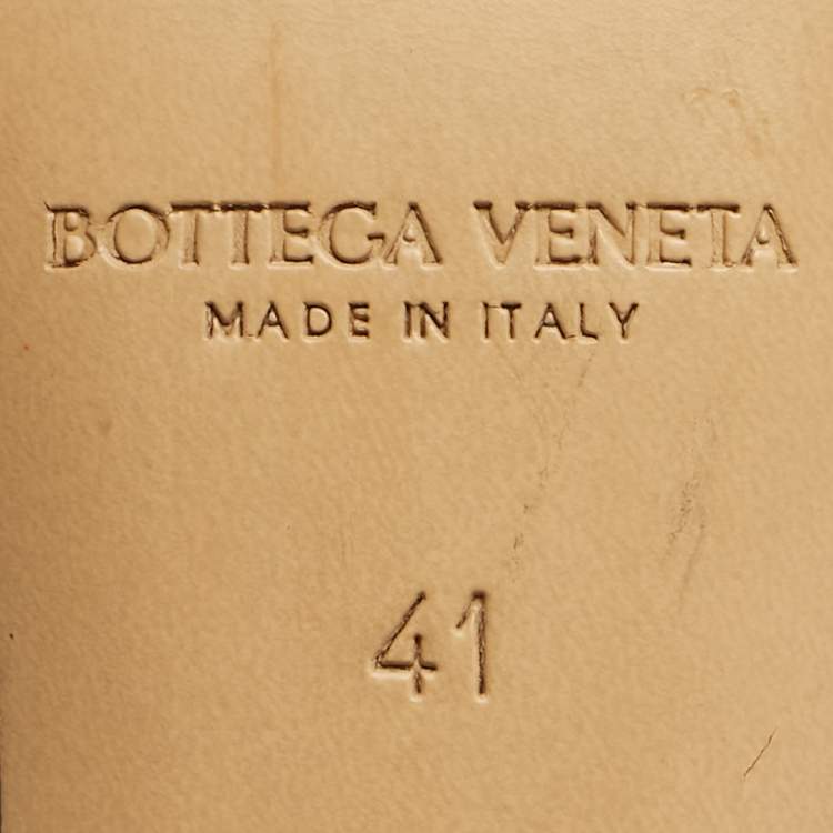 Pre Owned Bottega Veneta Brown Leather Stretch Ankle Strap Sandals Size 41