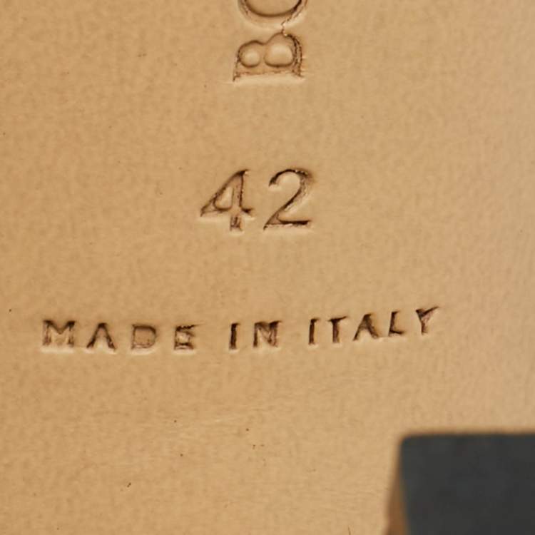 Pre Owned Bottega Veneta Black Woven Leather Lido Slide Sandals Size 42