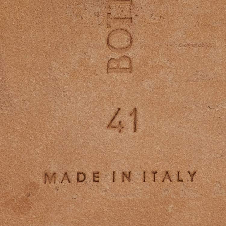 Pre Owned Bottega Veneta Beige Intrecciato Leather Flat Slide Sandals Size 41