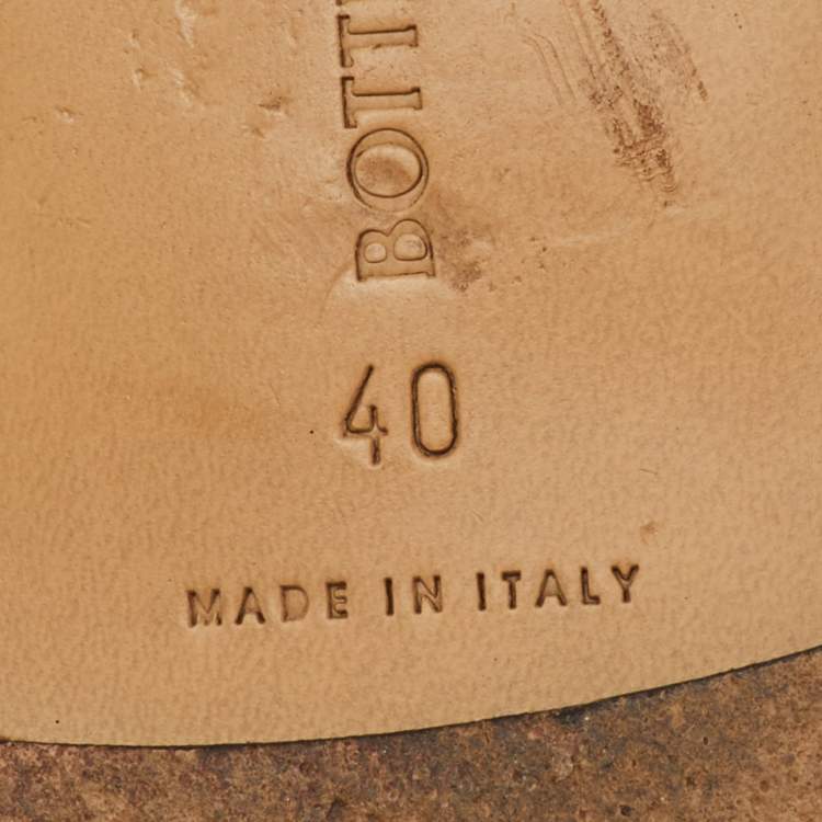 Pre Owned Bottega Veneta Beige Intrecciato Leather Lido Flat Sandals Size 40