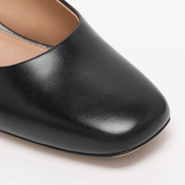 Pre Owned Bottega Veneta Black Leather Knot Slingback Sandals Size 39