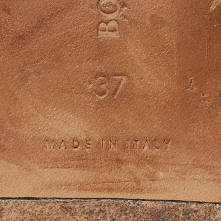 Pre Owned Bottega Veneta Orange Intrecciato Leather Flat Sandals Size 37