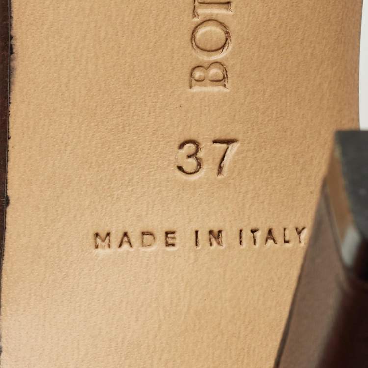 Pre Owned Bottega Veneta Lido Size 37 Dark Brown Quilted Leather Slide Sandals