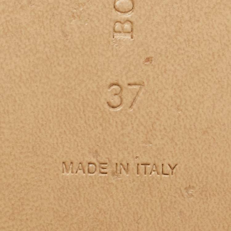 Pre Owned Bottega Veneta Almond Size 37 Burgundy Leather Ballet Flats