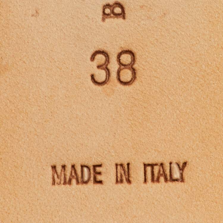 Pre Owned Bottega Veneta Size 38 Green Leather Ballet Flats