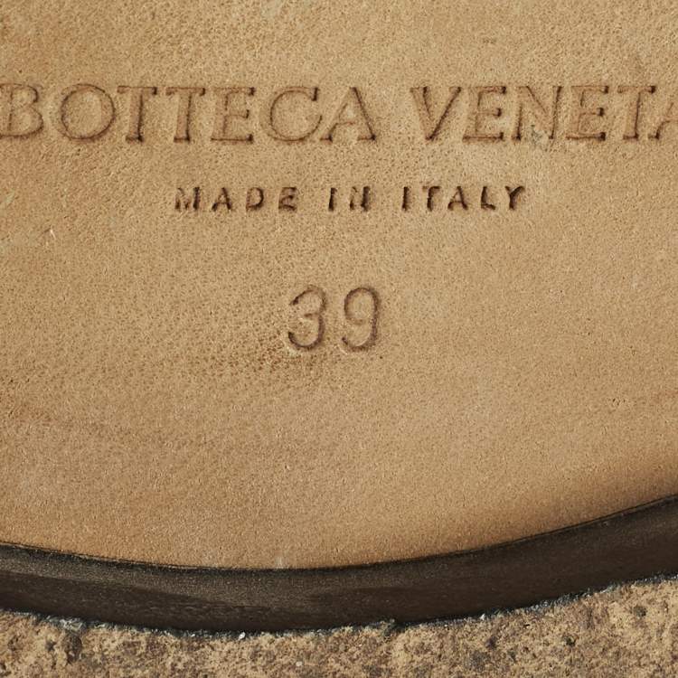 Pre Owned Bottega Veneta Astair Size 39 Black Leather Braided Loafers