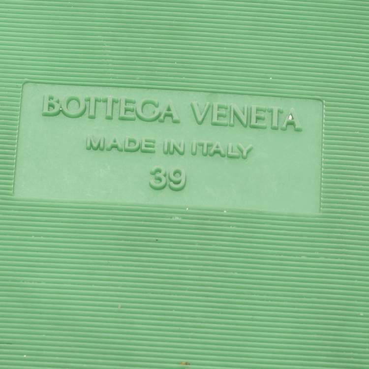 Pre Owned Bottega Veneta Resort Sponge Size 39 Green Fabric Flats