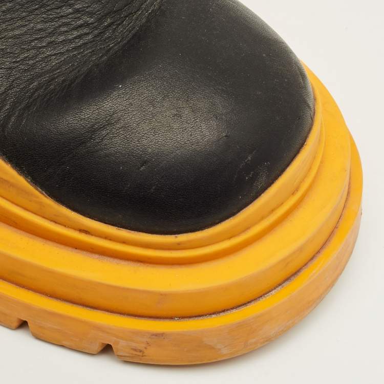 Pre Owned Bottega Veneta Size 39 Black Leather Chelsea Ankle Length Boots