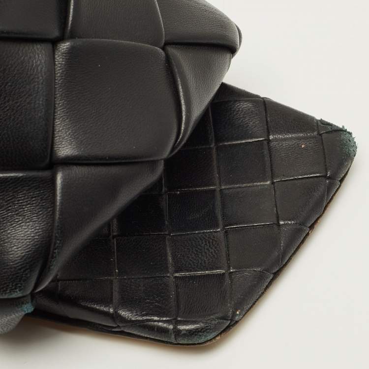 مملوكة مسبقًا Bottega Veneta Lido Size 37 Black Intrecciato Leather Slide Sandals