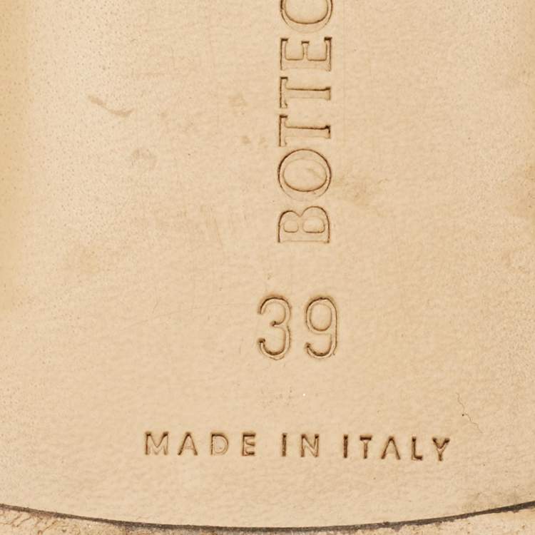 Pre Owned Bottega Veneta Lido Size 39 Blue Intrecciato Leather Flat Slide