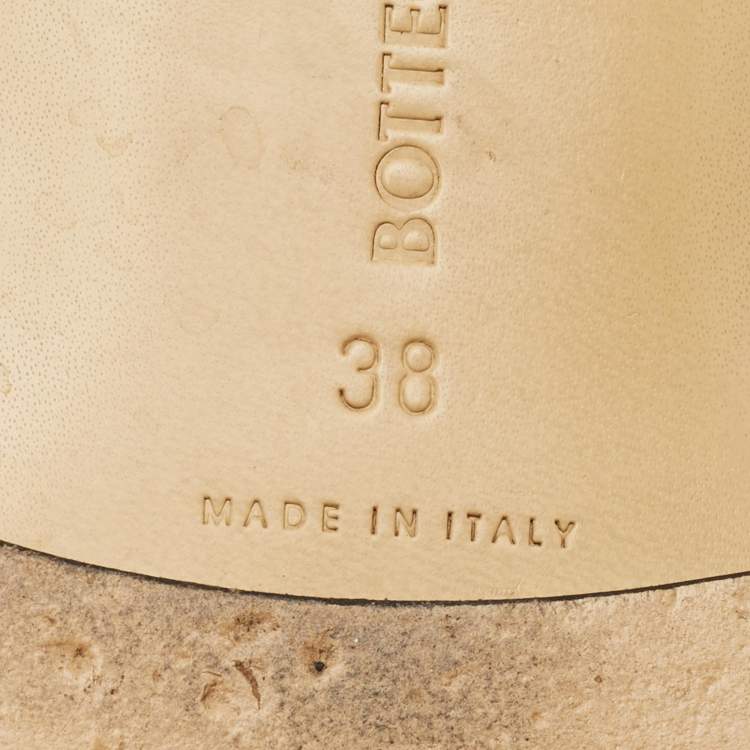 Pre Owned Bottega Veneta Lido Size 38 Black Leather Flat Slides